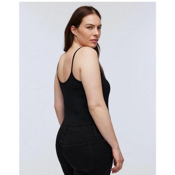 Madewell Tank Thong Bodysuit in true black size medium NWT - Picture 4 of 13